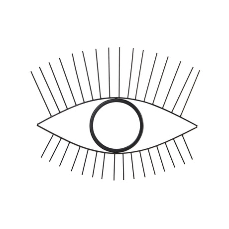 24” Black Metal Eye Wall Mirror-Parc Decor