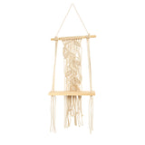 24” Boho Chic Wood Macrame Shelf-Parc Decor