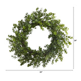 24” Eucalyptus Artificial Wreath-Parc Decor