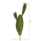 24” Flowering Cactus Artificial Plant (Set of 4)-Parc Decor