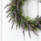 24” Lavender Artificial Wreath-Parc Decor