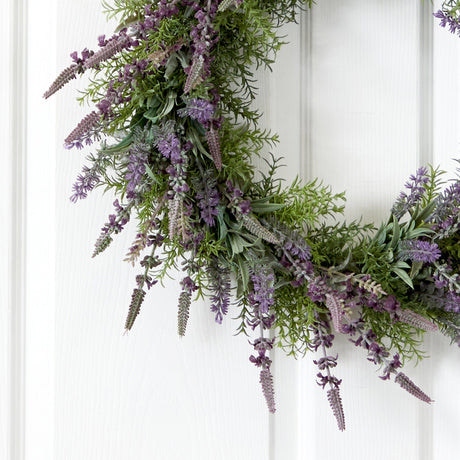 24” Lavender Artificial Wreath-Parc Decor