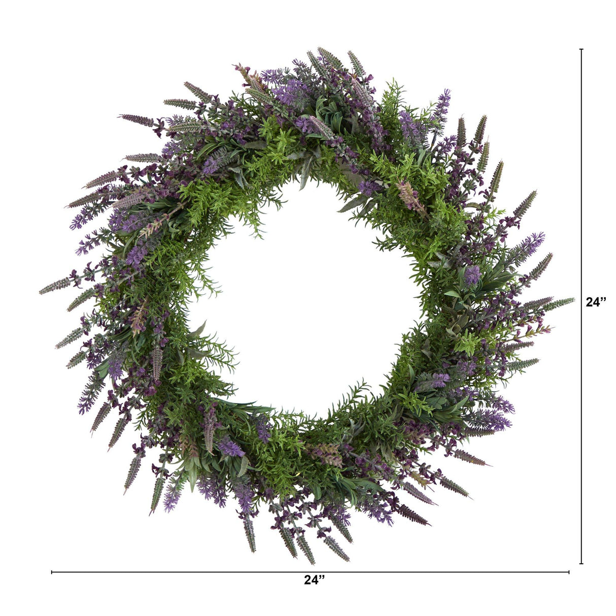 24” Lavender Artificial Wreath-Parc Decor