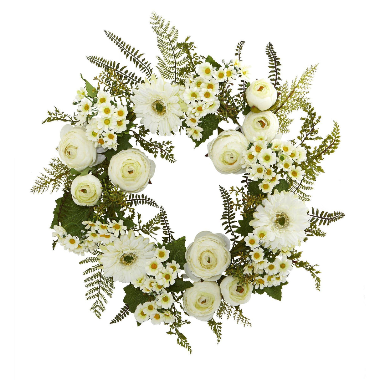 24” Mixed Daisy’s and Ranunculus Wreath-Parc Decor