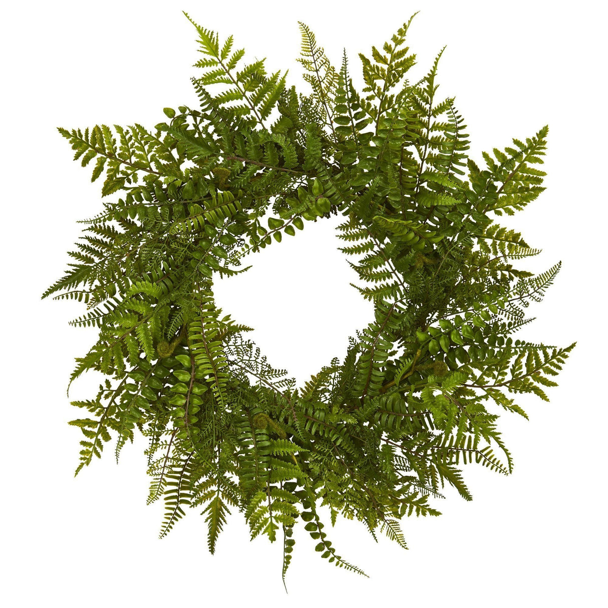 24” Mixed Fern Wreath-Parc Decor