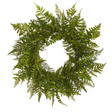 24” Mixed Fern Wreath-Parc Decor