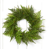 24” Mixed Fern Wreath-Parc Decor