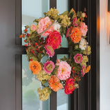24" Mixed Peony Wreath-Parc Decor