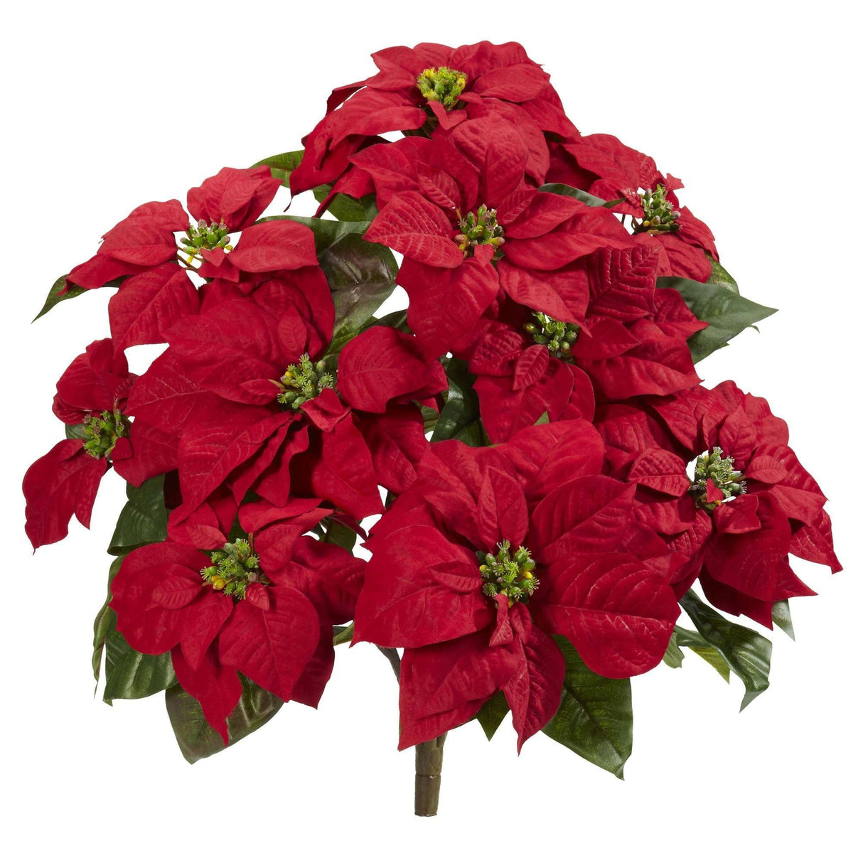 24” Poinsettia Artificial Plant (Set of 2)-Parc Decor