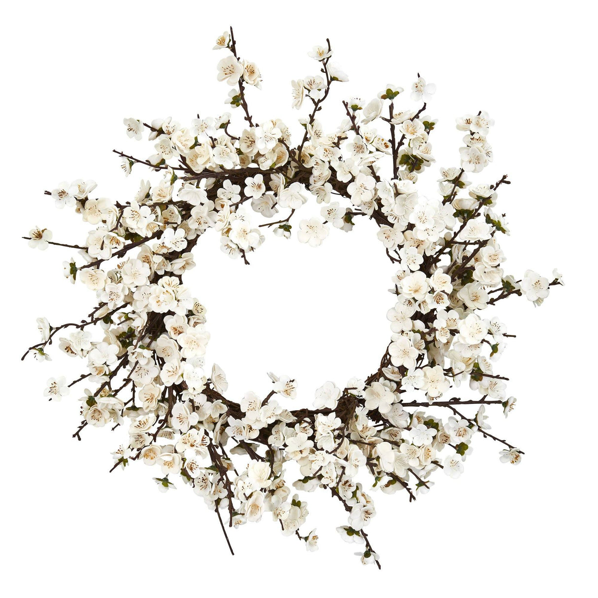 24” Silk Plum Blossom Wreath-Parc Decor