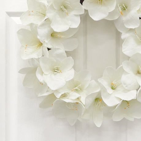 24” Amaryllis Artificial Wreath-Wreath-Parc Decor