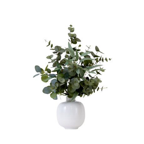 24” Artificial Eucalyptus Leaves Arrangement with Ceramic Planter-Arrangement-Parc Decor