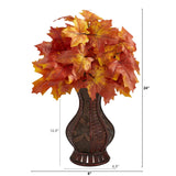 24” Autumn Maple Leaf Artificial Plant in Decorative Planter-Plant in Planter-Parc Decor