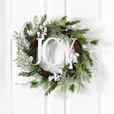 24” Christmas Joy Greenery Holiday Artificial Wreath-Wreath-Parc Decor