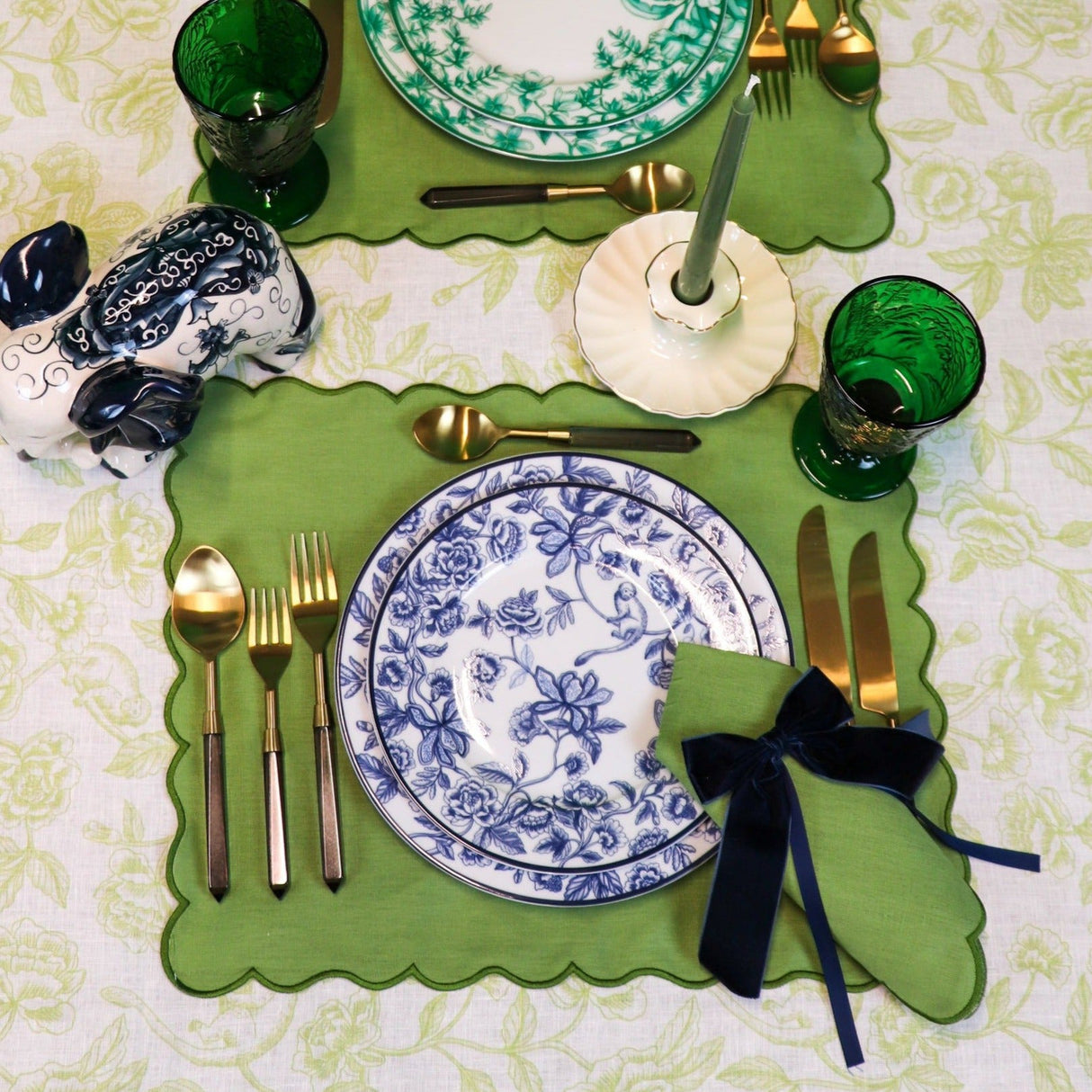 24 Extra Tall Pine Green Taper Candle - 6 Packs of 4-Candle-Parc Decor