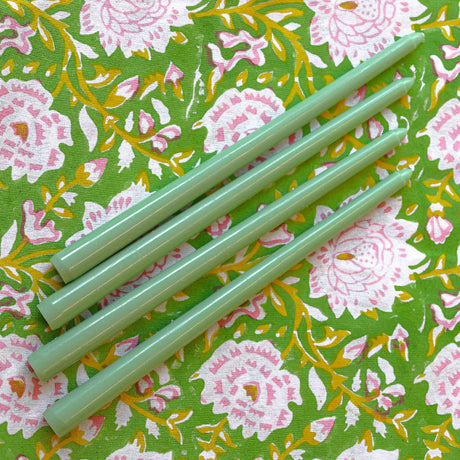 24 Extra Tall Pistachio Cream Taper Candle - 6 Packs of 4