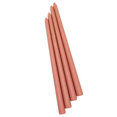 24 Extra Tall Rose Glow Taper Candle - 6 Packs of 4-Candle-Parc Decor