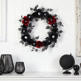 24” Eyeball Rose Halloween Artificial Wreath-Wreath-Parc Decor