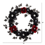 24” Eyeball Rose Halloween Artificial Wreath-Wreath-Parc Decor