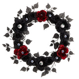 24” Eyeball Rose Halloween Artificial Wreath-Wreath-Parc Decor