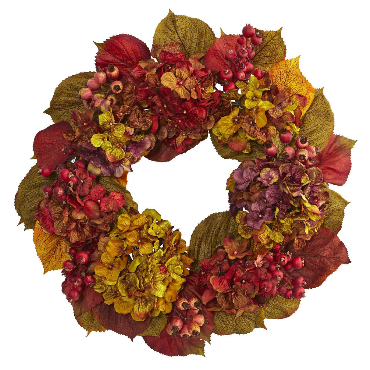 24” Fall Hydrangea Wreath-Wreath-Parc Decor