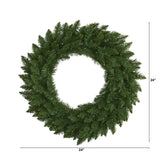 24” Green Pine Artificial Christmas Wreath with 35 Clear LED Lights-Wreath-Parc Decor