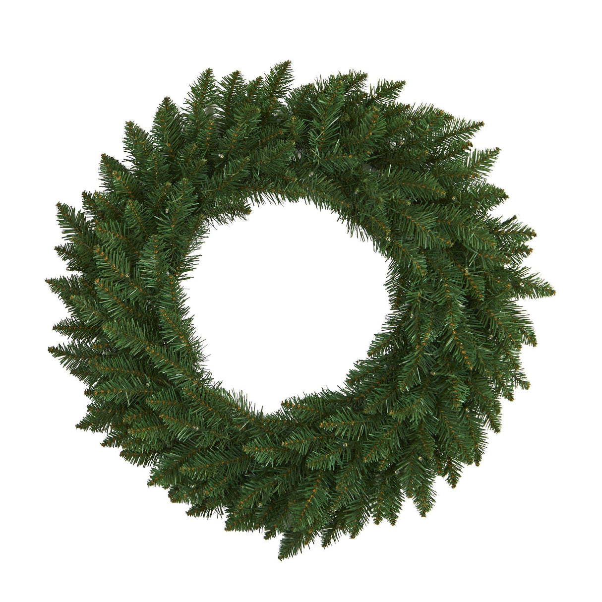 24” Green Pine Artificial Christmas Wreath with 35 Clear LED Lights-Wreath-Parc Decor