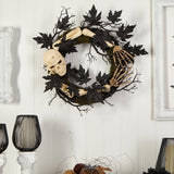 24" Halloween Skull and Bones Wreath-Wreath-Parc Decor