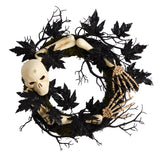 24" Halloween Skull and Bones Wreath-Wreath-Parc Decor