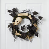24" Halloween Skull and Bones Wreath-Wreath-Parc Decor