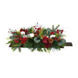 24” Holiday Berries, Pinecones and Eucalyptus Cutting Board Wall Décor or Table Arrangement-Arrangement-Parc Decor