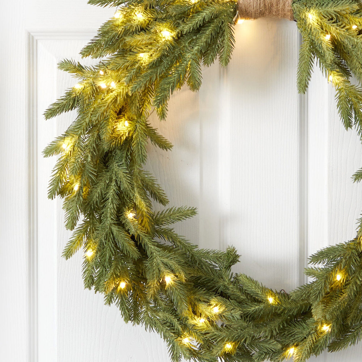 24" Holiday Christmas Pre-Lit Cascading Pine Wreath-Wreath-Parc Decor