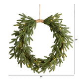 24" Holiday Christmas Pre-Lit Cascading Pine Wreath-Wreath-Parc Decor