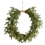 24" Holiday Christmas Pre-Lit Cascading Pine Wreath-Wreath-Parc Decor