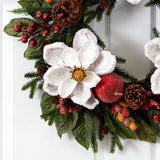 24" Magnolia Pinecone & Berry Wreath"-Wreath-Parc Decor
