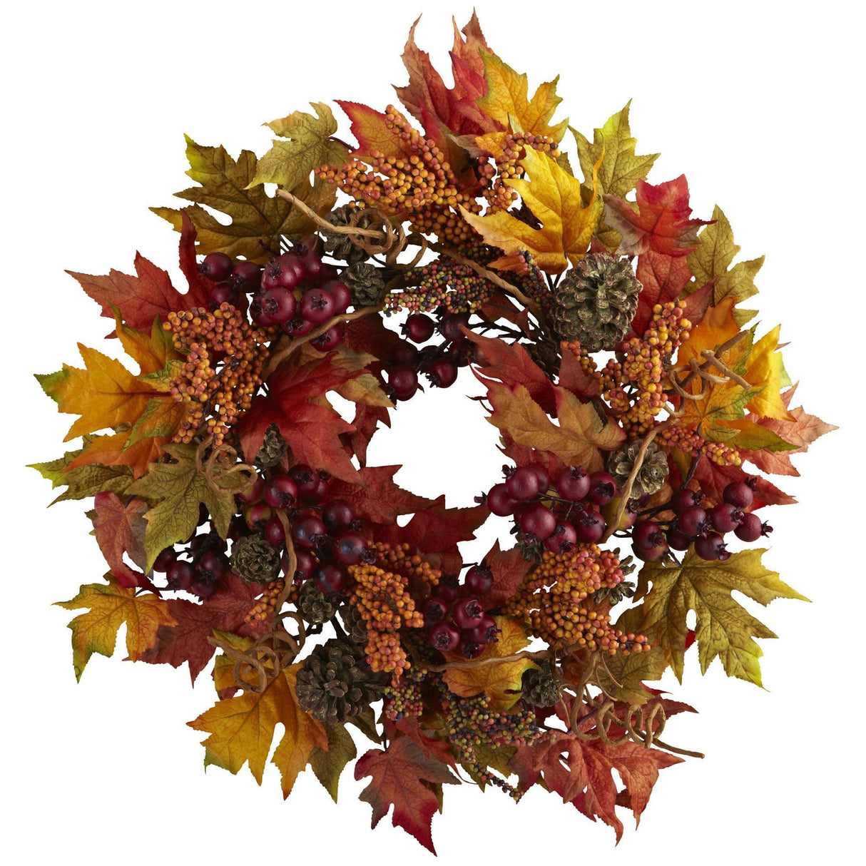 24” Maple and Berry Wreath-Wreath-Parc Decor