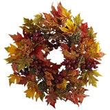 24” Maple and Berry Wreath-Wreath-Parc Decor