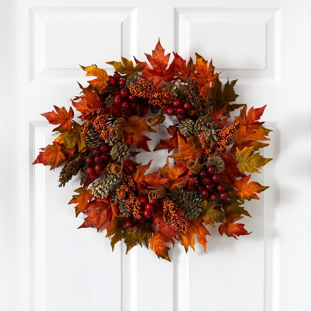 24” Maple and Berry Wreath-Wreath-Parc Decor