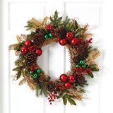 24” Ornament, Pine & Pine cone Wreath-Wreath-Parc Decor