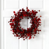 24” Plum Blossom Artificial Wreath-Wreath-Parc Decor