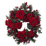 24" Poinsettia Wreath"-Wreath-Parc Decor