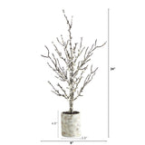 24” Snowed Twig Artificial Christmas Tree in Decorative Planter-Christmas Tree-Parc Decor