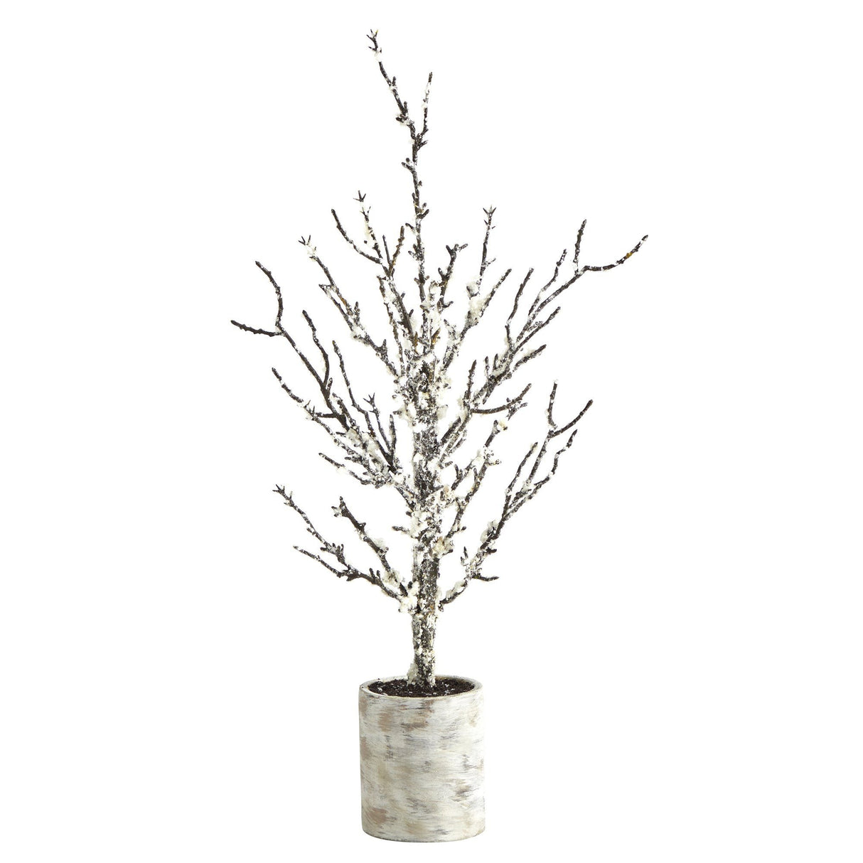 24” Snowed Twig Artificial Christmas Tree in Decorative Planter-Christmas Tree-Parc Decor