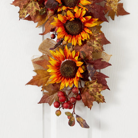 24” Sunflower & Berry Teardrop-Teardrop-Parc Decor