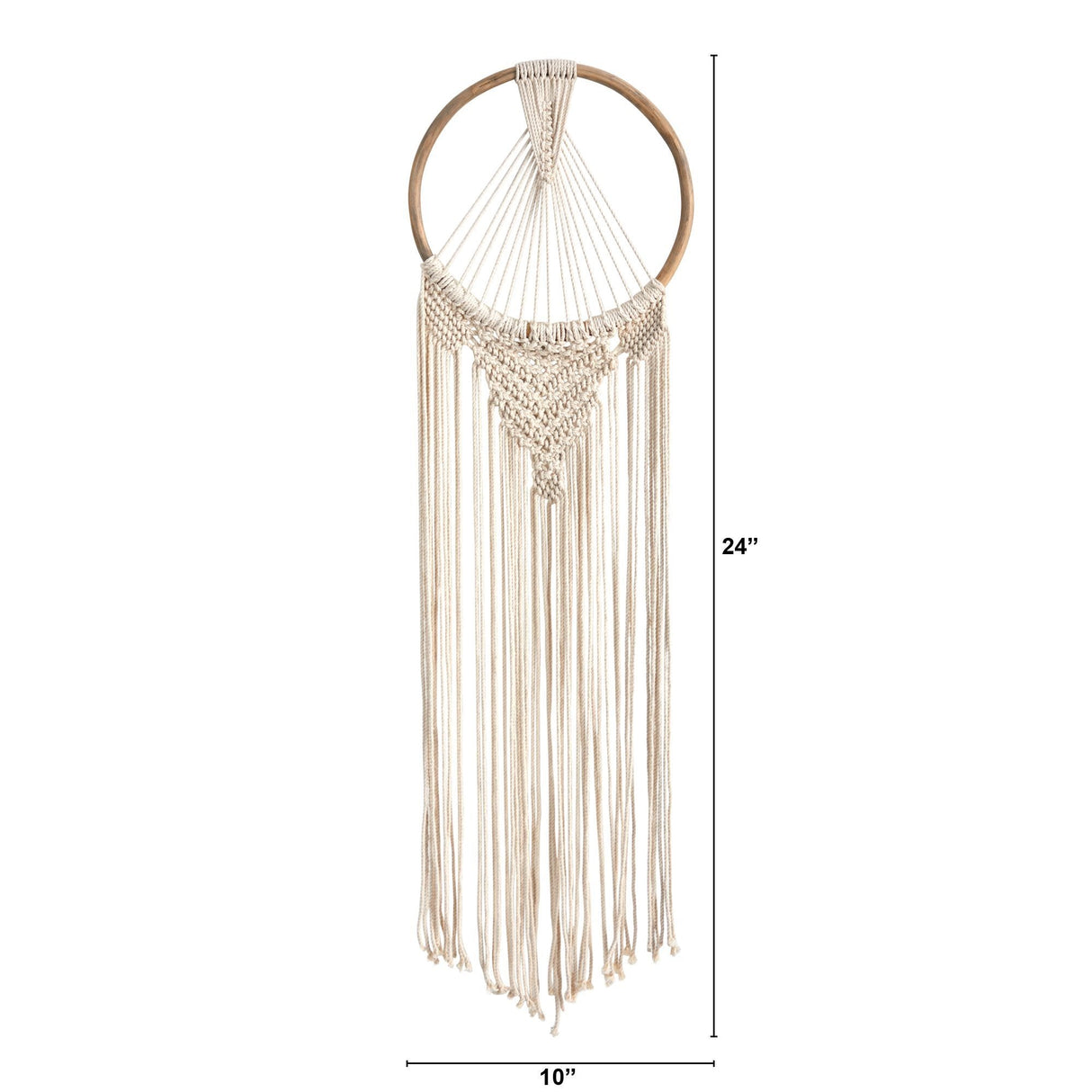 24” x 10” Handmade Bohemian Macrame Dreamcatcher Wall Hanging Decor-Parc Decor