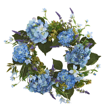24”Artificial Hydrangea Wreath-Parc Decor