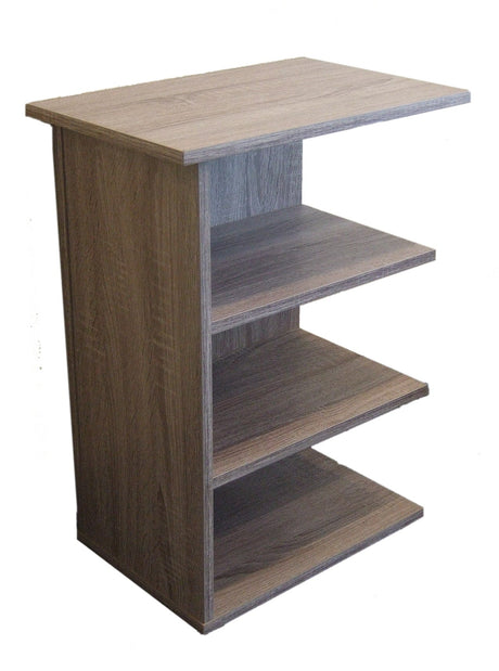 24"H Magazine Rack Chairside End Table Rustic Gray-Furniture-Parc Decor