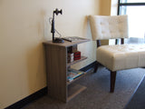 24"H Magazine Rack Chairside End Table Rustic Gray-Furniture-Parc Decor