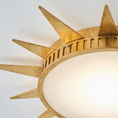 25 Inch Dana Vintage Golden Sunburst Flush Mount LED Light-Parc Decor