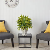 25” Tradescantia Artificial Plant in White Elephant Shaped Planter (Real Touch)-Parc Decor